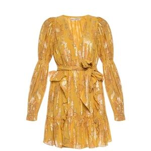 Ulla Johnson Golden Floral Long Sleeve Dress size 4